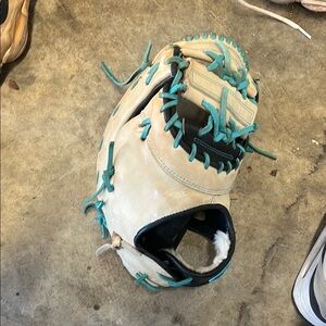 Cream and Teal Baseball Glove
